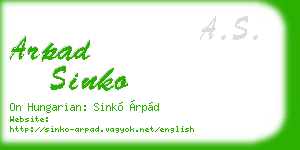 arpad sinko business card